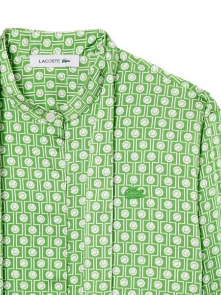 Cămașă Lacoste cu legături verde