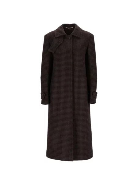 Μάλλινο παλτό Tagliatore houndstooth καφέ