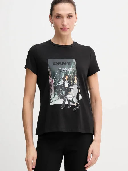 Плетен топ Dkny черно