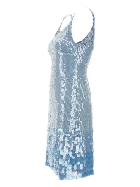Sukienka midi Parosh z cekinami do kolan garniturowa niebieska