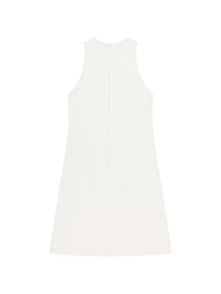 Rochie din denim Courreges în linie A alb