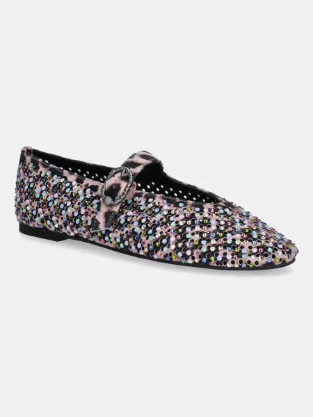 Велурени балеринки Kurt Geiger London Mayfair Ballet Flat розово