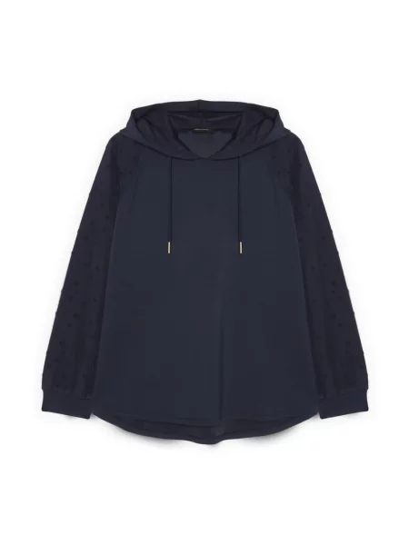 Bluza z kapturem Fiorella Rubino w serca niebieska