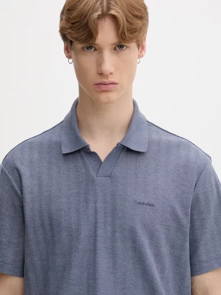 Calvin Klein póló férfi pamuttal kék