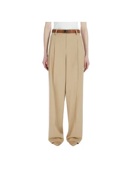 Spodnie Max Mara Studio beżowe