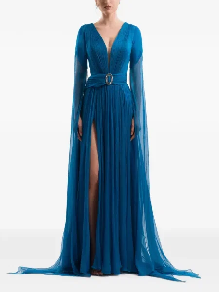 Cu centură rochie maxi Imroska albastru