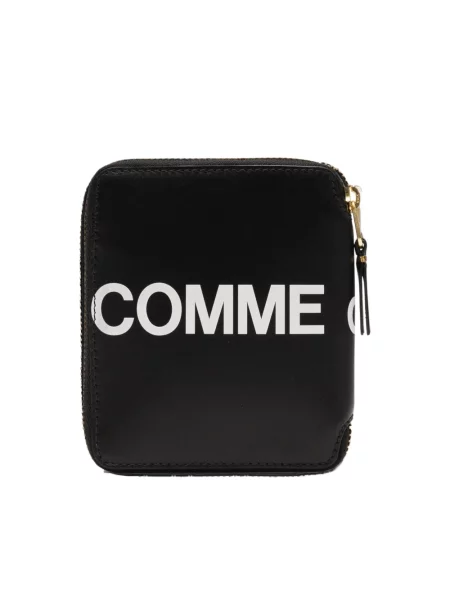 Portfel Comme Des Garcons skórzany z logo czarny