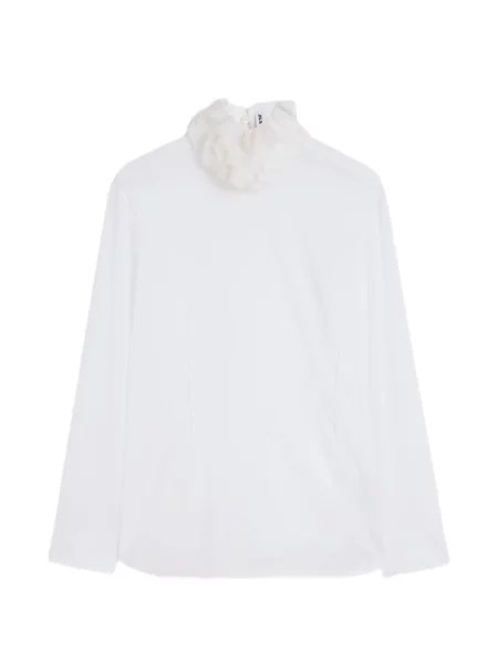 Cămașă Jil Sander din muselină alb