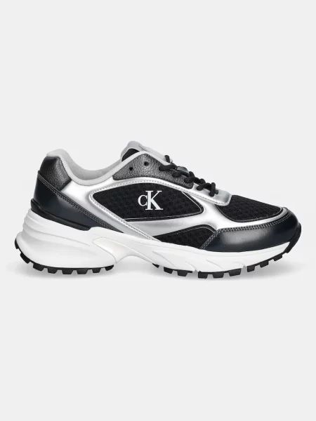 Sneakersy Calvin Klein Hike Runner Lace Up Mesh Mix Met Farebná čierna