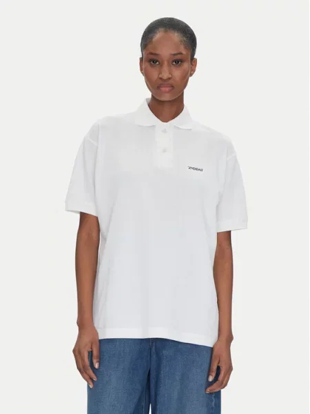 Polo marškinėliai Aralena Loose Fit balta