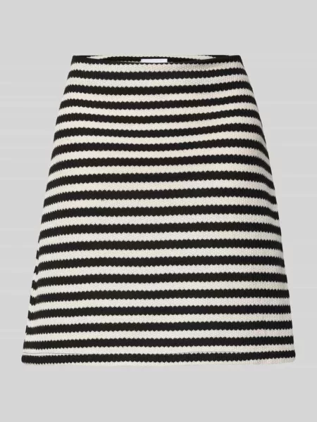 Spódnica mini z fakturowanym wzorem model ‘MATA’ Vila biała