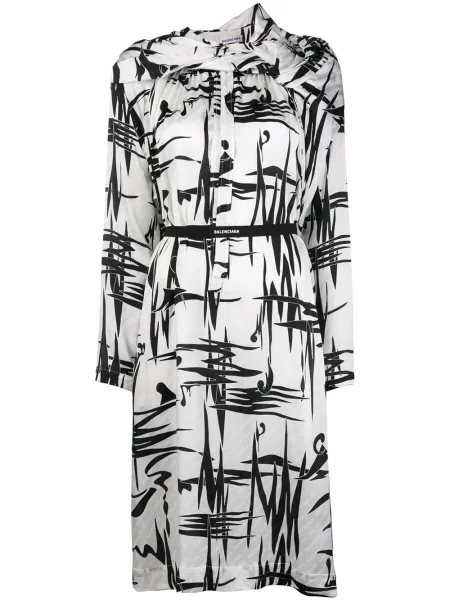 Rochie Balenciaga cu imagine de costum alb