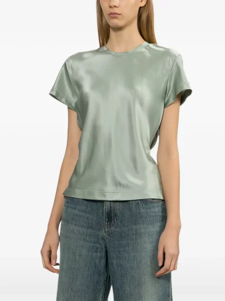 Bluză Helmut Lang de mătase verde