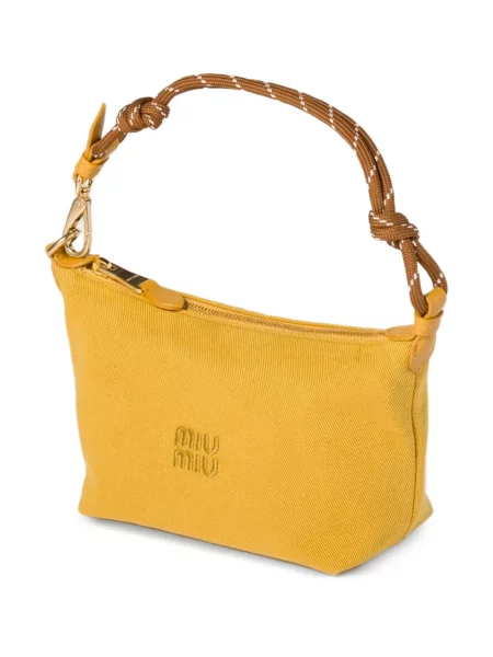 Geantă Miu Miu cu broderie galben