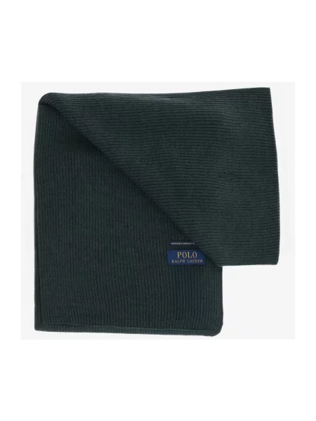 Szal z czystej wełny z wyhaftowanym logo Polo Ralph Lauren zielona