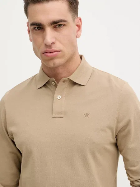 Лонгслів Hackett London однотонний коричневий