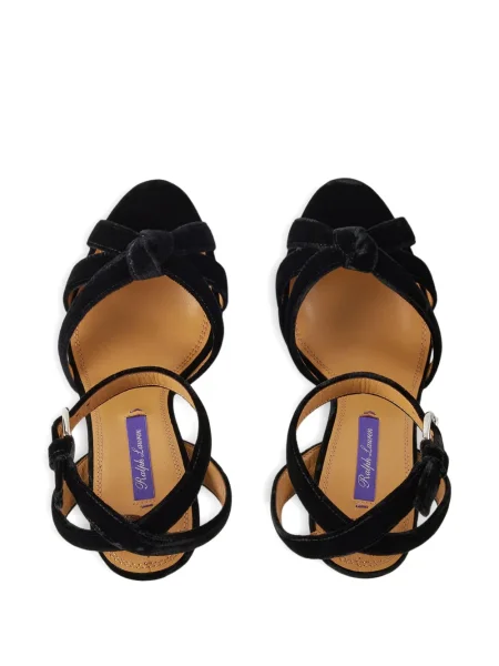 Кадифени сандали Ralph Lauren Collection на платформе черно
