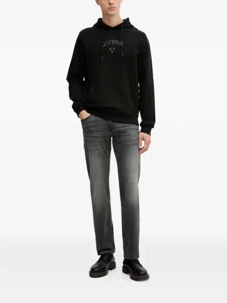Hanorac cu glugă Guess cu broderie negru
