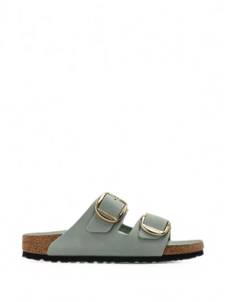 Sandale Birkenstock din piele cu cataramă verde