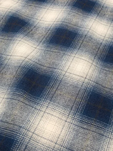 Cămașă de blugi Nudie Jeans în carouri albastru