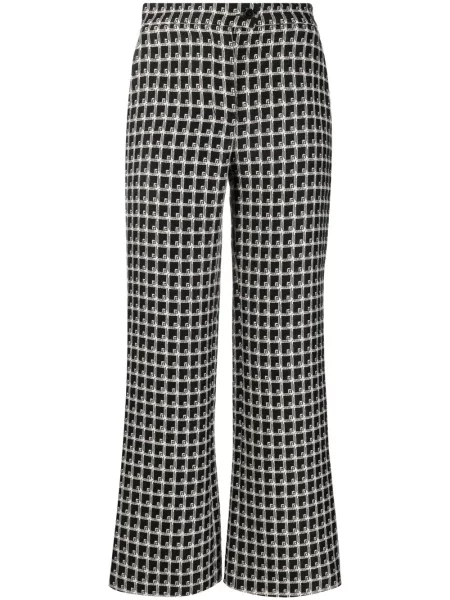 Decupat pantaloni Alberta Ferretti cu imagine cu imprimeu geometric negru