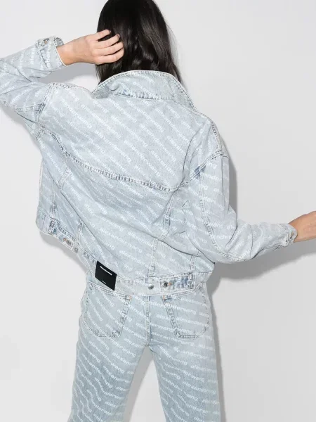 Džínová bunda Alexander Wang s potiskem modrá