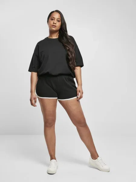 Urban Classics Pantaloni negru alb