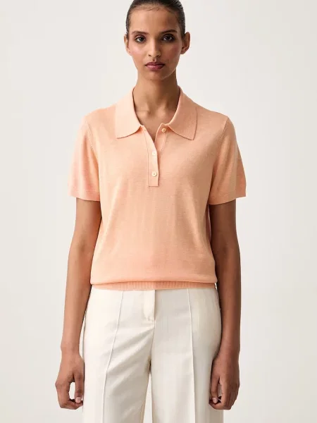 Tricou polo Calvin Klein portocaliu