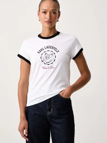 Karl Lagerfeld tricou pentru femei din alb