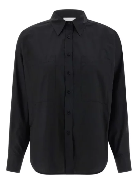 Koszula Nude z kieszeniami na rękawach z nietoperzowym rękawem czarna