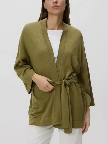 Reserved Sveter typu kimono svetloolivová