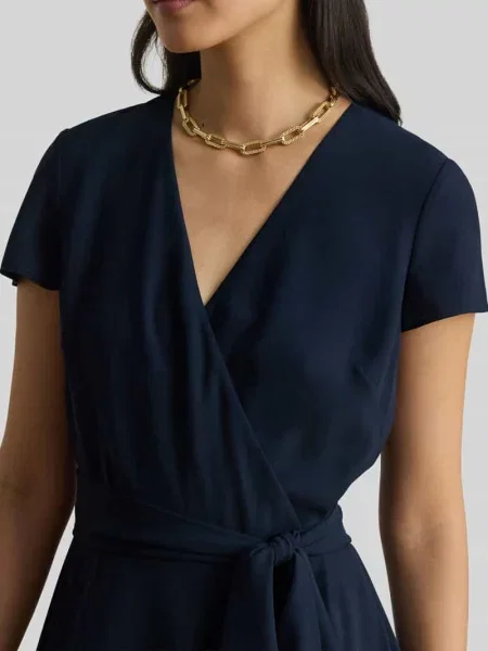 Lauren Ralph Lauren sukienka kopertowa granatowa