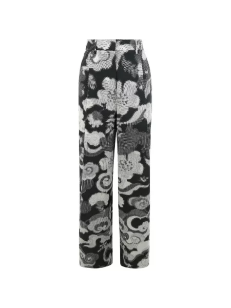Pantaloni Essentiel Antwerp cu model floral cu imagine negru