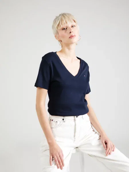 TOMMY HILFIGER Tricou Cody bleumarin / roșu alb