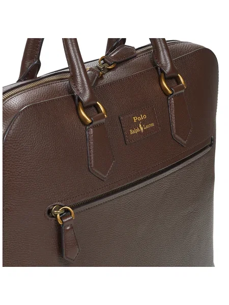 Geantă Polo Ralph Lauren din piele business maro