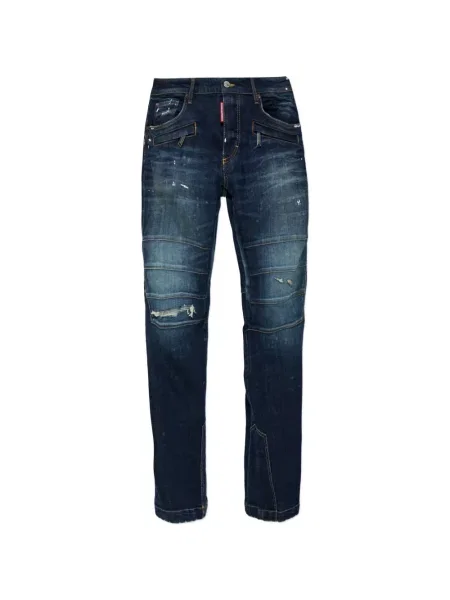 Džíny Dsquared2 s oděrkami modré