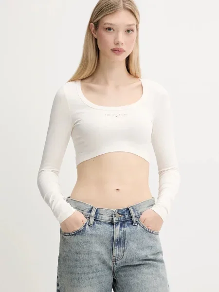 Majica z dolgimi rokavi Tommy Jeans bež