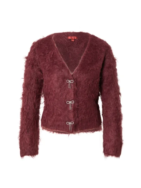 Geacă Guess din lână alpaca bordo