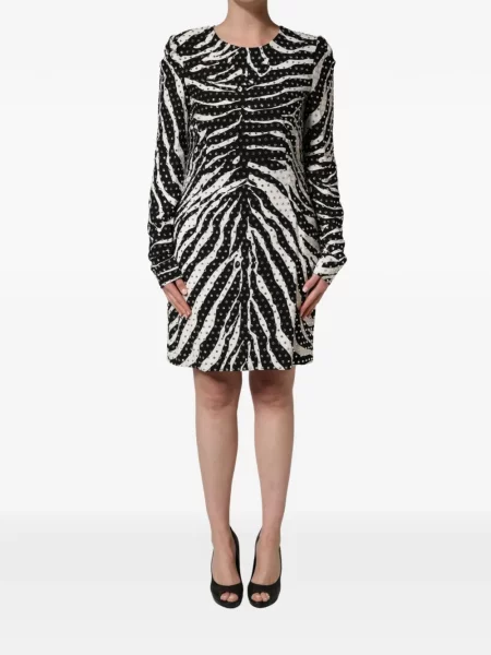 Rochie Dolce & Gabbana cu imagine cu model zebră negru