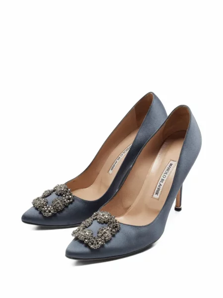 Pantofi cu toc Manolo Blahnik gri