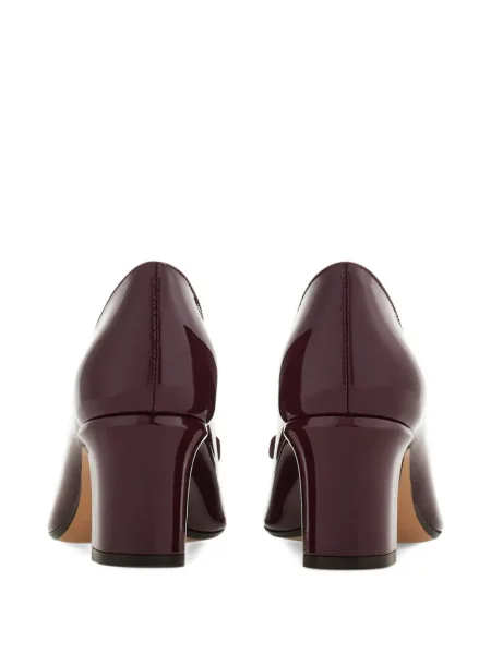 Pantofi cu toc Ferragamo cu funde violet