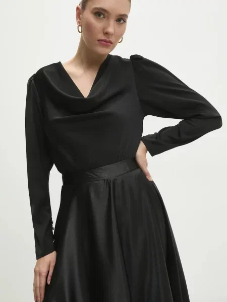 Блуза Answear Lab с изчистен дизайн черно