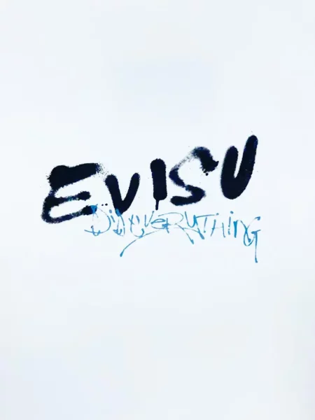 Lung tricou Evisu cu imagine alb