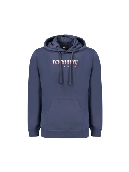 Bluza z kapturem Tommy Hilfiger z kapturem z długim rękawem niebieska