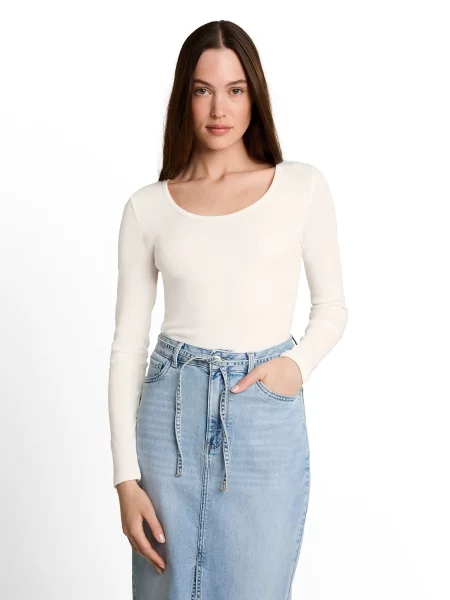 TOM TAILOR DENIM Tričko šedobiela
