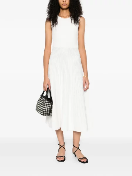 Rochie Hervé Léger plisată de costum alb
