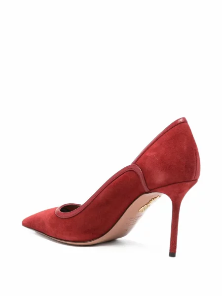 Pantofi cu toc Aquazzura din piele de căprioară roșu