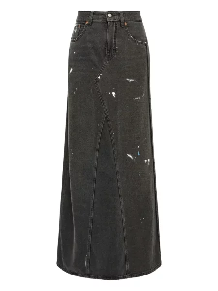 Fustă din denim Mm6 Maison Margiela negru