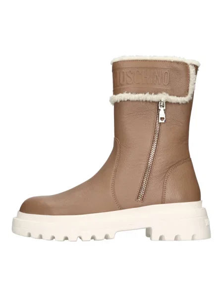 Botki Love Moschino skórzane brązowe