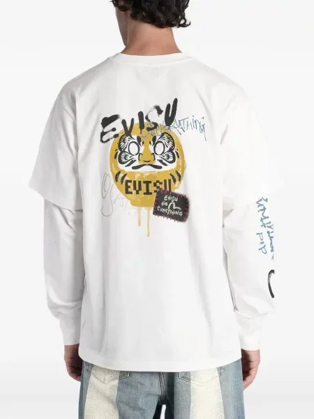 Tricou Evisu cu imagine alb